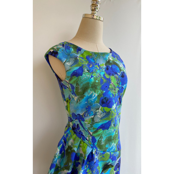 Chiara Boni La Petite Robe Dilone Floral Ruffle Mid Length Dress Size 42, US 6 - Picture 7 of 12